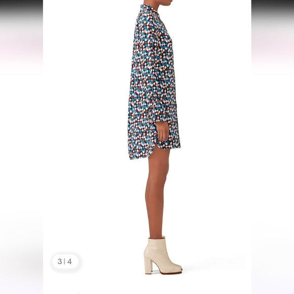 Tory Burch Kaylee Silk Dress Navy Prism  Size 0 - Picture 11 of 13